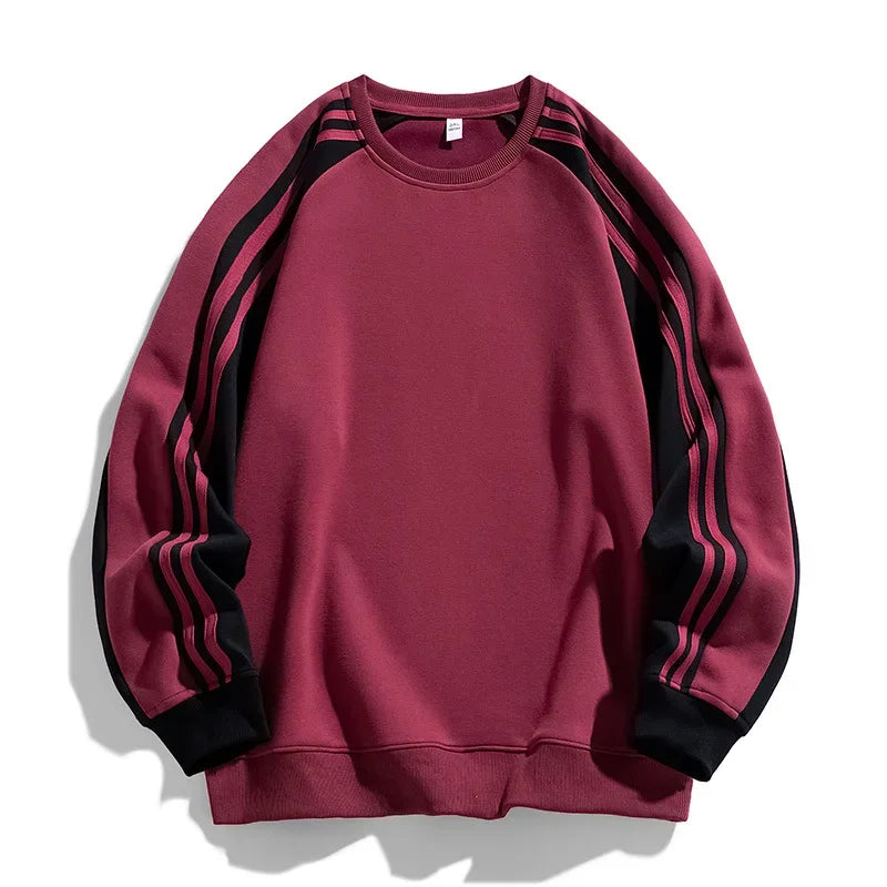 American Style Loose Fit round Neck Sweatshirt Unisex Youth Casual Top Simple Design