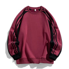 American Style Loose Fit round Neck Sweatshirt Unisex Youth Casual Top Simple Design