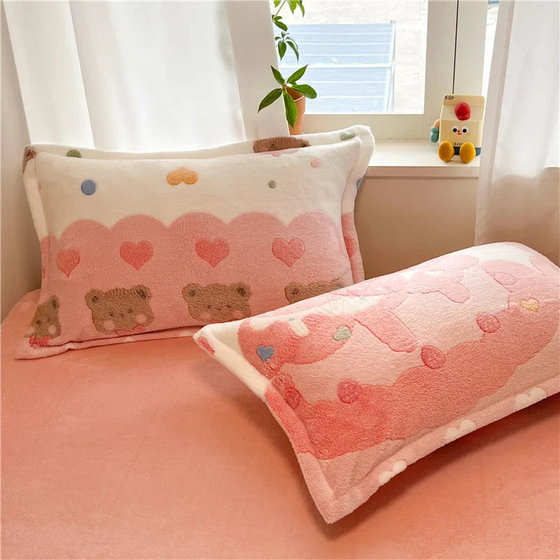 2pcs Fluffy Plush Pillowcase
