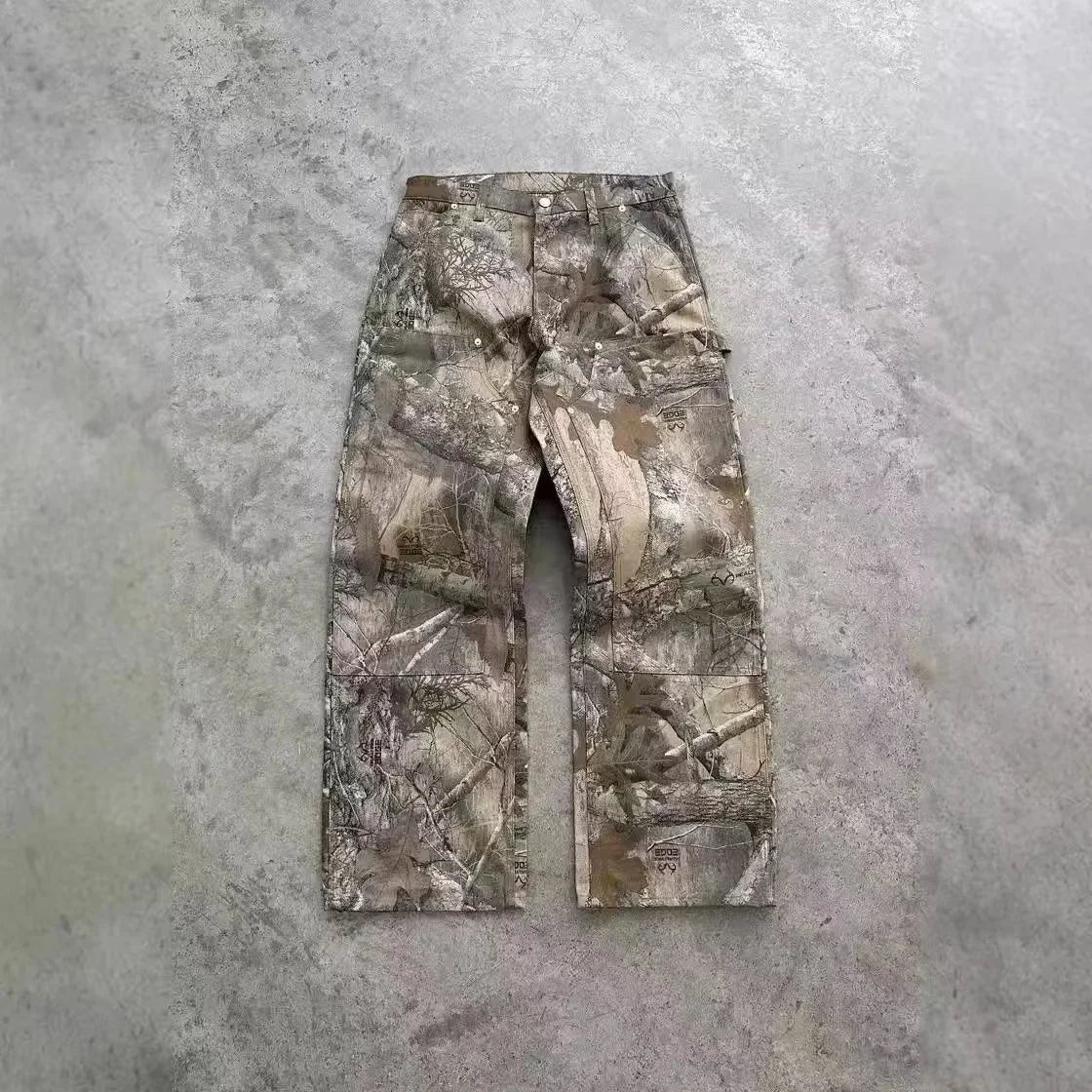 Harajuku Hip-hop Gothic Akimbo Camouflage Leaf Loose Coats Jackets Y2K Retro Couple Casual American Streetwear