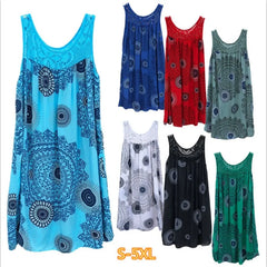 clothing sleeveless camisole dress lace print sleeveless large swing loose dress long skirt plus size
