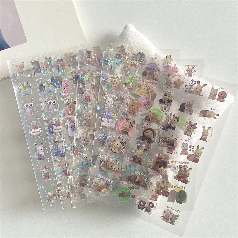 6pcs/10pcs Set Y2K Random Cute Glitter Laser Sticker