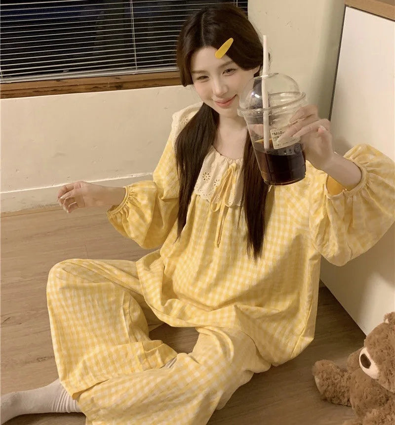 Sweet Print Pajamas Set Long Sleeve Top