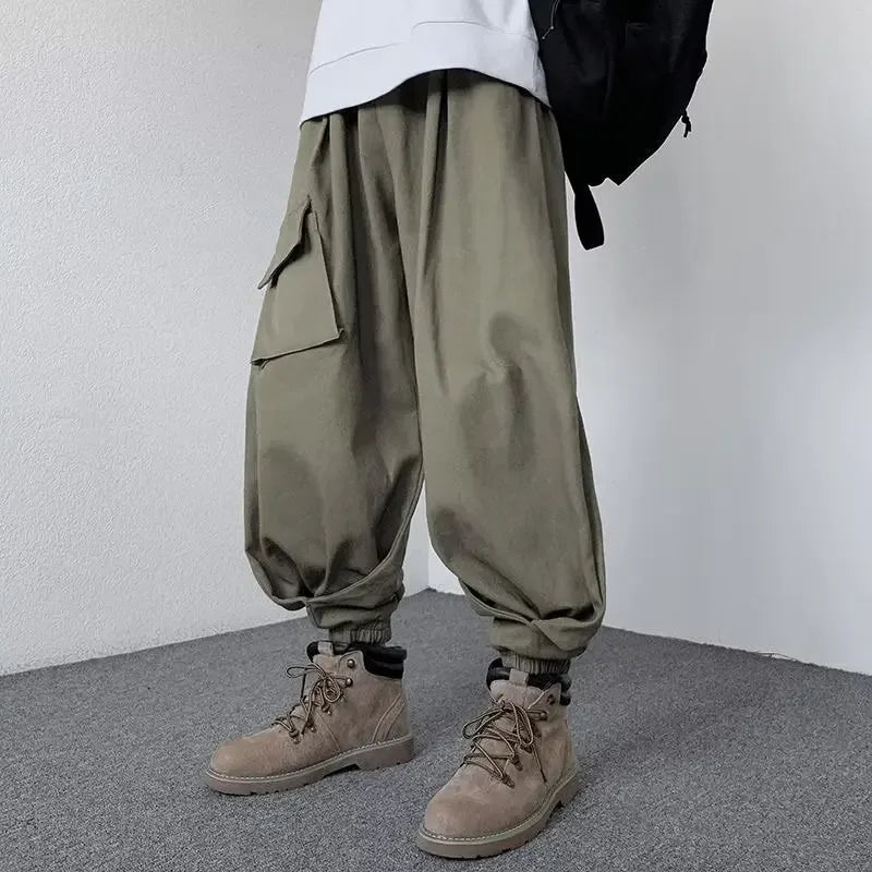 Japanese Style Loose-fit Wide-leg Cargo Pants