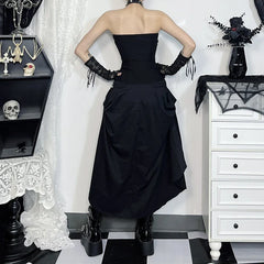 Goth Streetwear Gothic Skirt Harajuku Emo Alternative Grunge High Waist Bandage A-line Skirts Y2k E-girl Indie Clothes