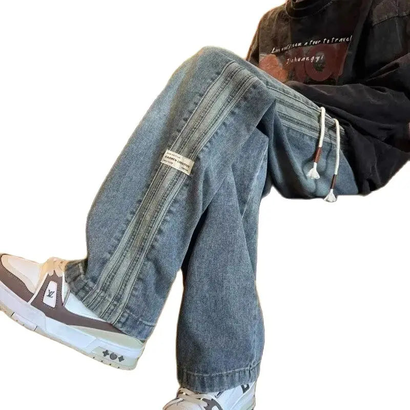 Three bar American retro jeans spring