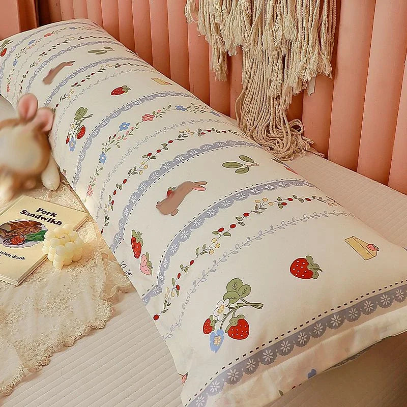 100% Cotton Pillow Cover Comfortable Pillow Case 90/120/150/180cm Long Bedside Cushion Cover Sweet Girl Pillow Covers Decorative