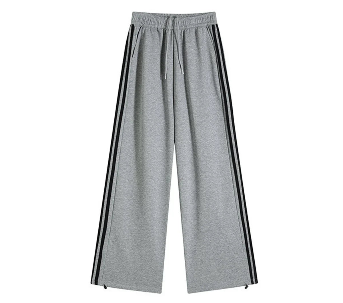 Stripe Chic Straight Pant Retro Sports Sweatpants High Waist Color Blocked Trouseres Lady Casual Streetwear