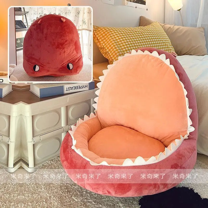 Shark Shaped Lazy Cushion on The Ground,Tatami Futon Bedroom Balcony Bay Window Floor Soft Cushion,Children's Reading Area Chair
