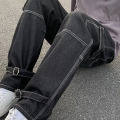 Cargo jeans Wide Leg Jeans Hip Hop Casual Straight Baggy Denim Pants Streetwear Skateboard Pant Neutral Trousers