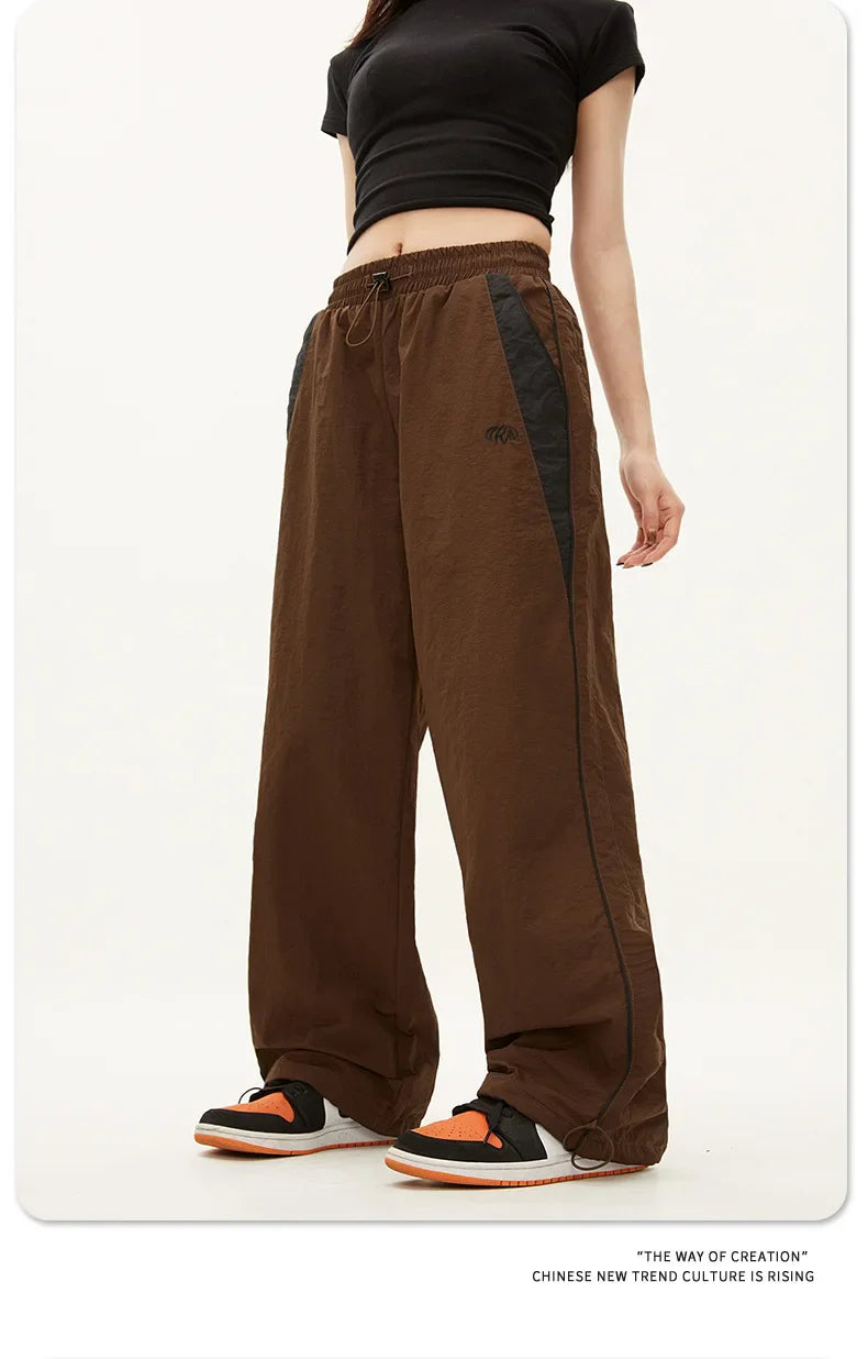 Y2K Vintage Loose Pant Casual Street Hip Hop Baggy Pants High Waist Wide Leg Trousers Solid Joggers Clothes