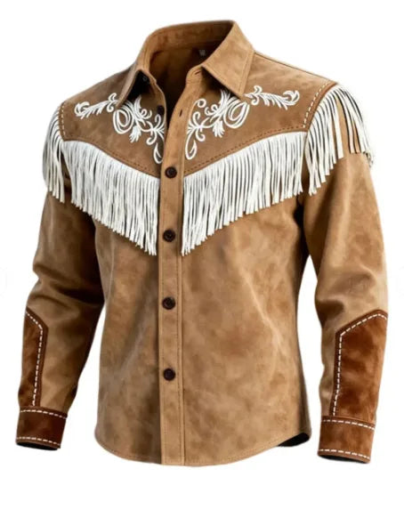 Fur Fringed Jacket Coat Vintage Ethnic Trendy Button Open Lining Streetwear Coat