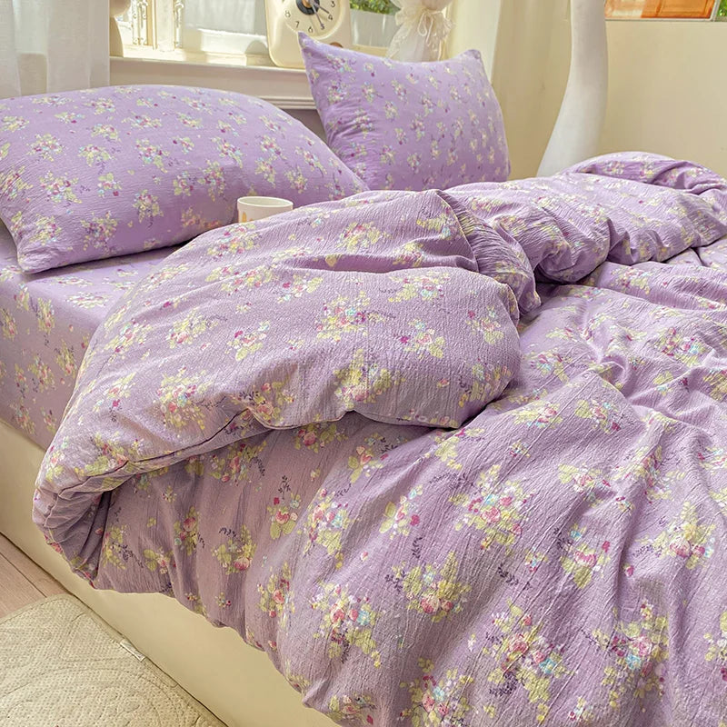 Floral Style Duvet Cover Breathable Quilts Cover Single/Double/Queen Size Comforter Cover Home Bedding (Pillowcase Need Order)