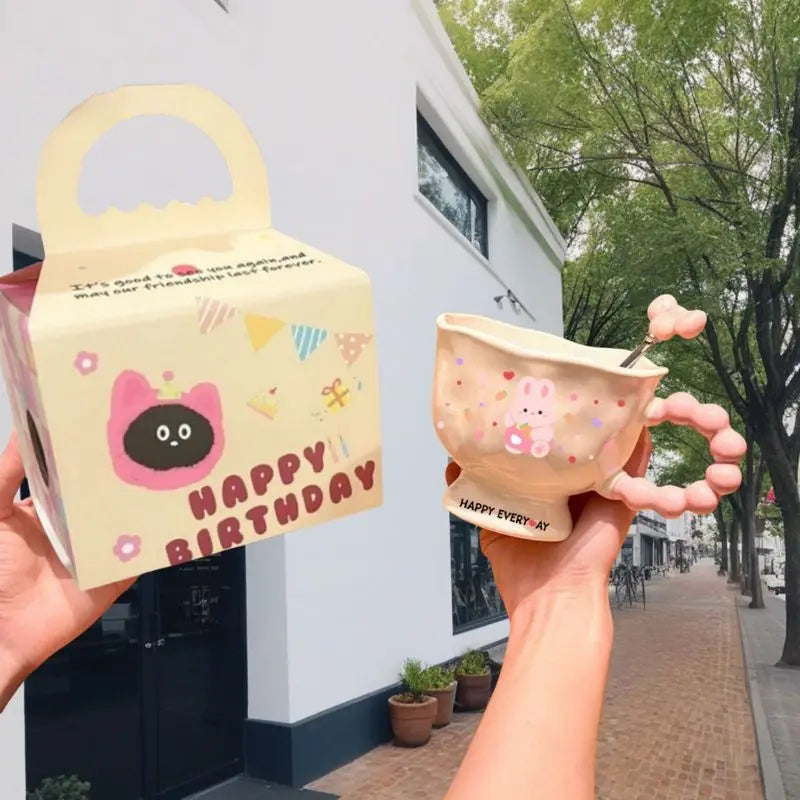 Cup Cartoon High Looks Puppy Bunny Mug Ceramic Cup Couple Water Cup