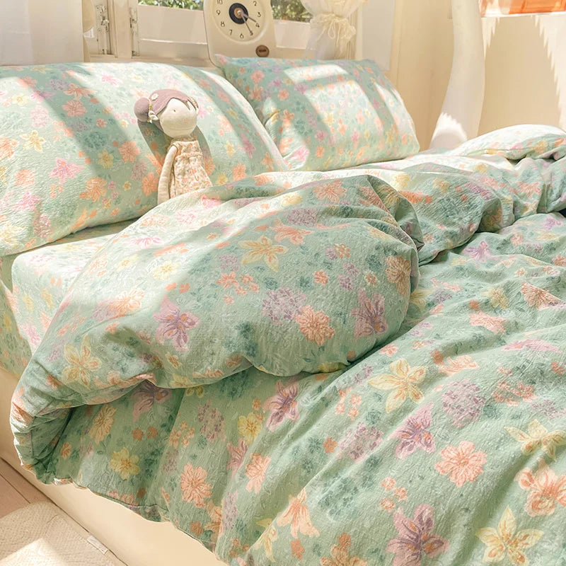 Floral Style Duvet Cover Breathable Quilts Cover Single/Double/Queen Size Comforter Cover Home Bedding (Pillowcase Need Order)