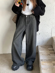 Ropa Y2K Vintage Striped Wide Leg Baggy Jeans Pants