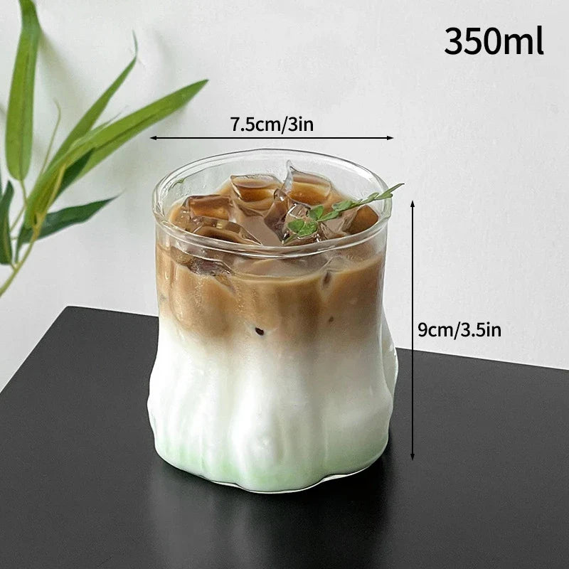 Glass Drinkware Cold Coffee Cups Latte Coffee Glass Iced Juice Milk Water Bottle