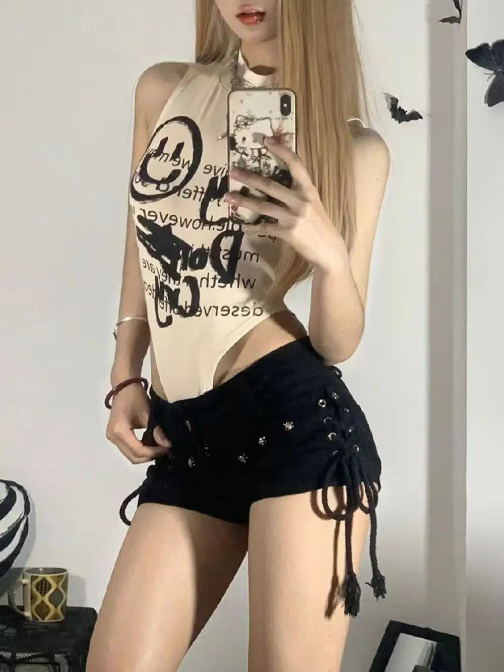 Harajuku jeans Shorts y2k Grunge Vintage streetwear beach jorts clothes 2000s Denim Pants Japanese