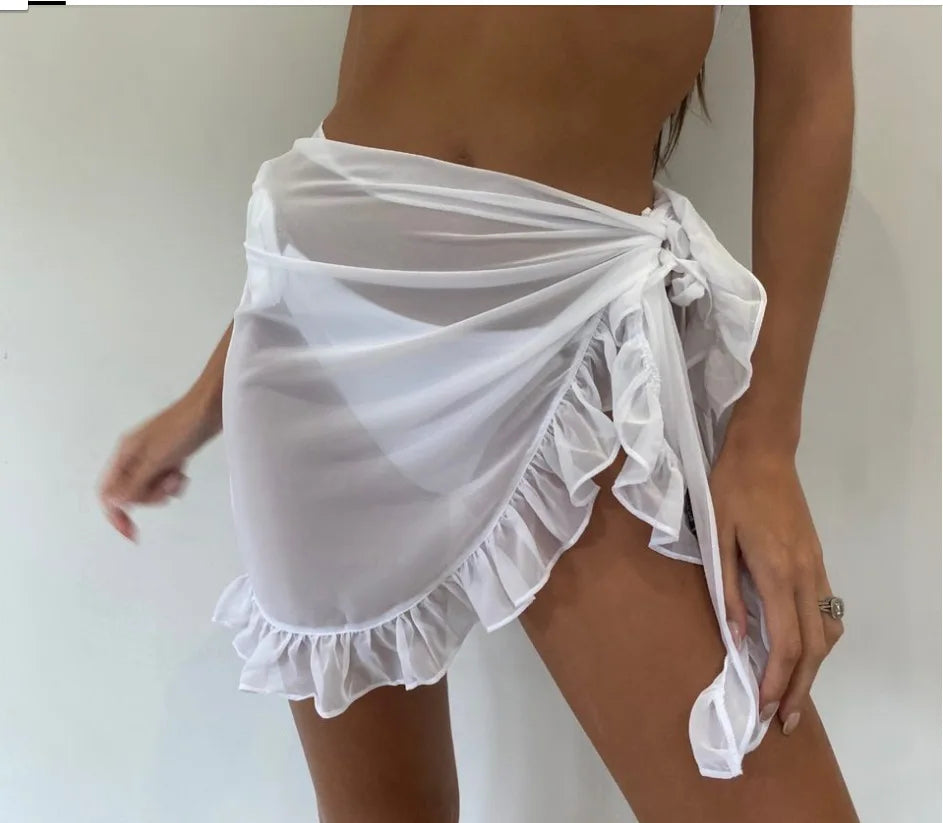 Bestwayclox Ruffle Bikini Cover Ups Short Skirt