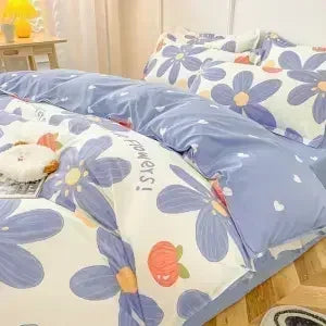 Pink Light Blue Checkered Striped Duvet Cover with Multiple Patterns 200X230cm Soft Duvet Cover Suitable