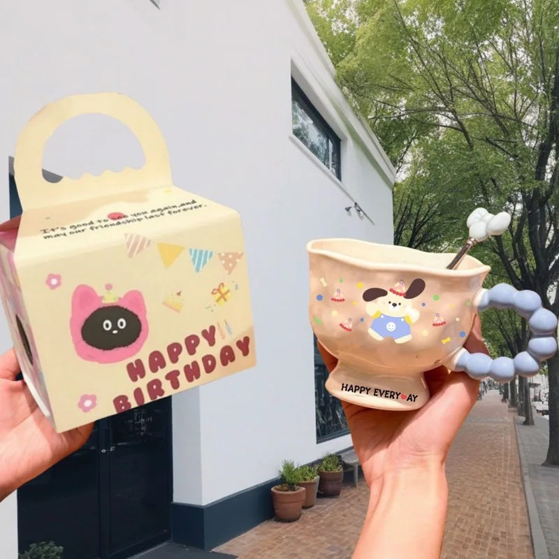 Cup Cartoon High Looks Puppy Bunny Mug Ceramic Cup Couple Water Cup