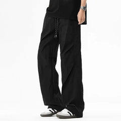 Trendy Loose Work Pants Ins Versatile Straight Tube Sports Micro Elastic Parachute Pants Drawstring Casual Pants