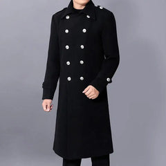 Long dust coat Warm Trench Woolen Cloth Coats Double Breasted Slims Solid Business Outwear
