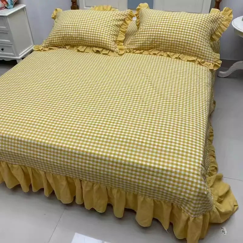Classic Plaid Pillowcase Cotton Japanese Simple Four-season One Pair Pillow Covers Decorative Bedding Textile Pillow Protector