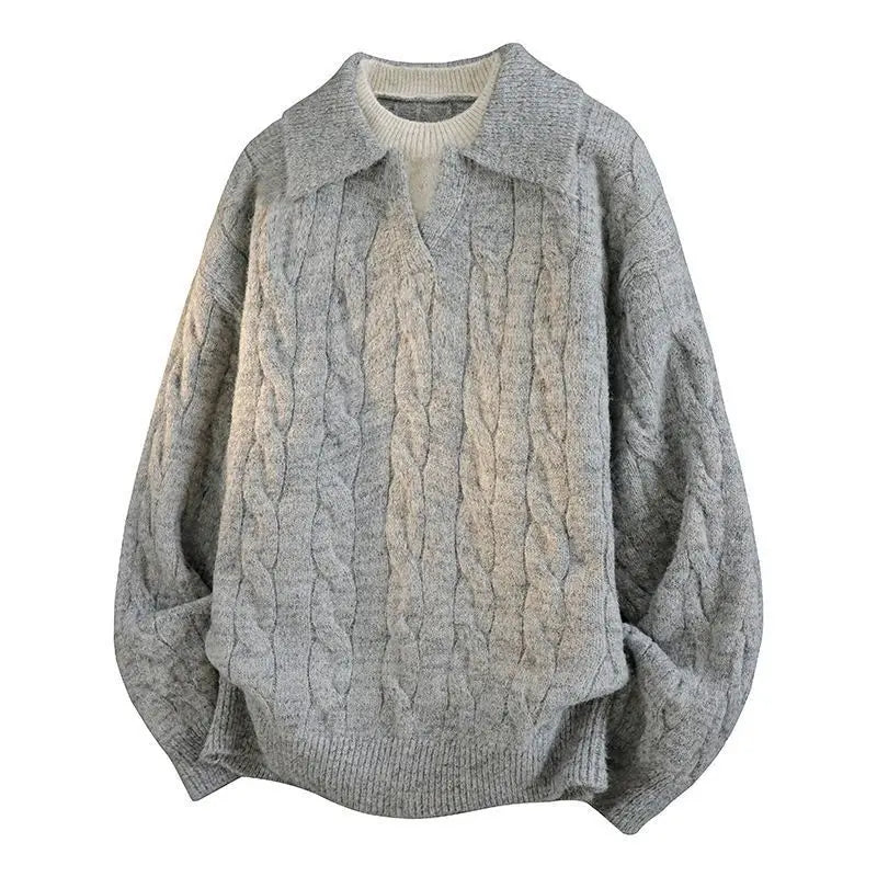 American high street hip-hop couple retro round neck sweater