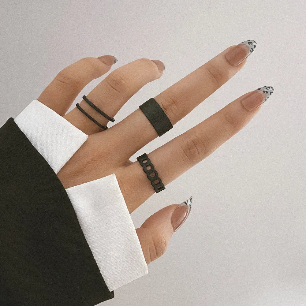 The Tide Cool Ring Set Korean Ring Ring Net Red Jewelry Not Fade Color Ring Cold Wind Hip Hop Index Finger Ring