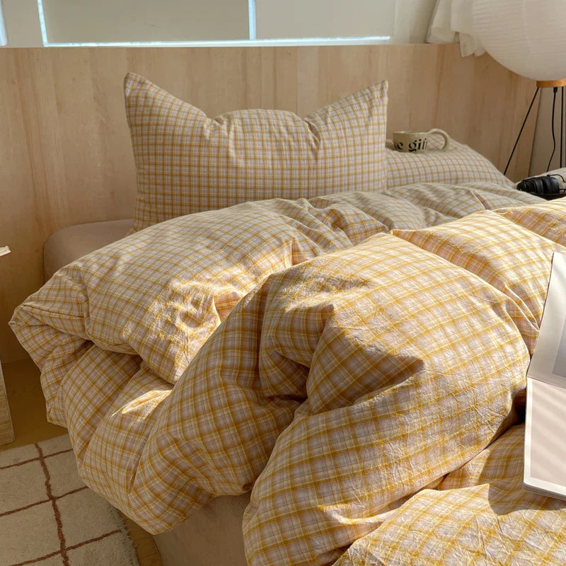 Nordic sling Cotton Pink Stripes Duvet Cover 150x200 Size Girl's Room housse de couette Skin friendly Breathable Comforter Sets