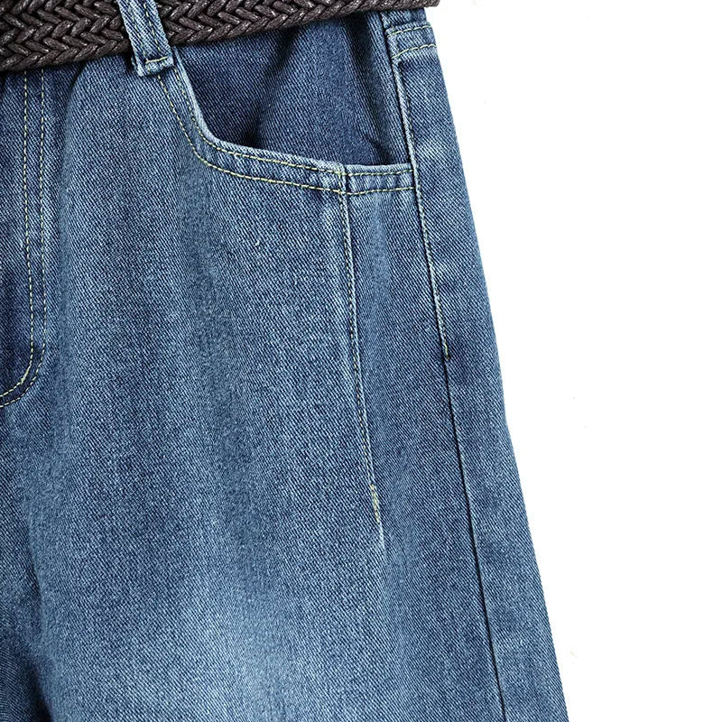 Capris Jeans Loose Shorts Baggy Clothes Korean Dongdaemun Clothing Blue Big Size Hanbok Pants Short
