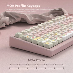 Pink Cat Dye Sublimation PBT Keycaps 136 Keys MOA Profile Keyboard Keycaps