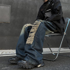 Jeans Ripped Baggy Denim Pants High-Quality Straight-Leg Jeans Street Mop Trousers Loose Fit