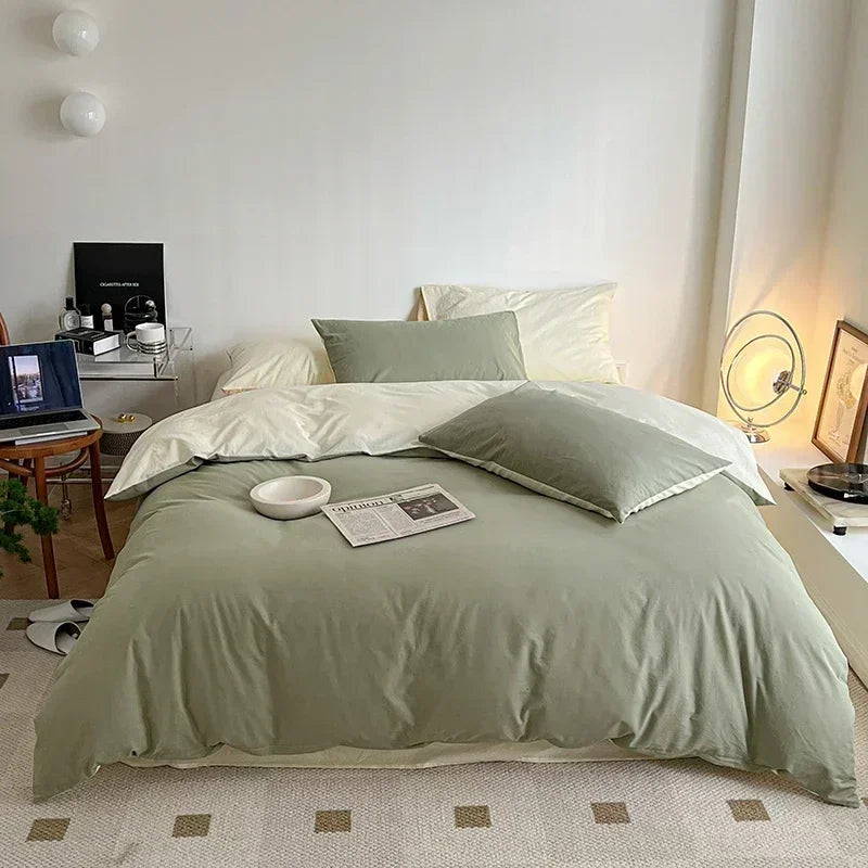 100% Cotton Duvet Cover Set Double Skin Friendly Quilt Cover Set Comforter Covers Pillowcase Bedding Set Custom Size No Sheets