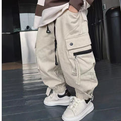 Boys Casual Cargo Pants Big Kids Sport Long Pants Teenage Streetwear Baggy Trousers Children Joggers Pants