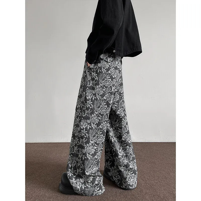 pants Pattern Baggy Casual Sweatpants Hip Hop gothic wide leg trousers streetwear trend