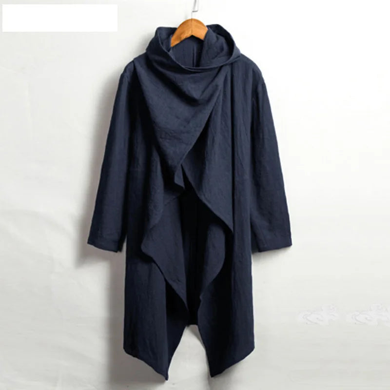 Personality Retro Long Irregular Capes Shirts Leisure Holiday Beach Cotton