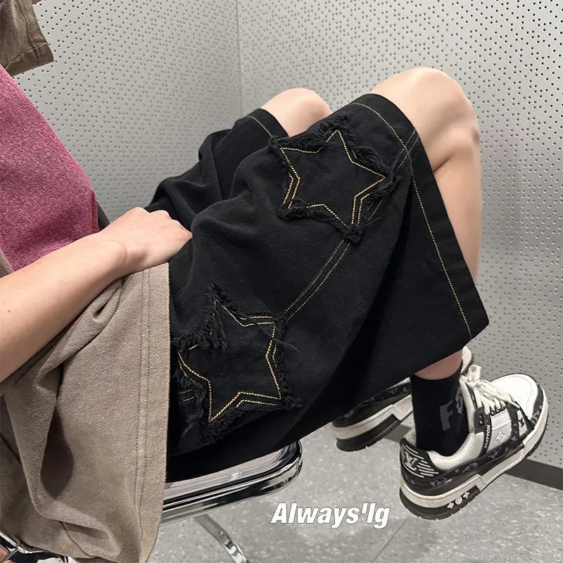 Shorts Loose spodenki meskie Vintage Denim Basic SimpleSale High Waist Leisure Ulzzang Streetwear Short