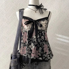 Unique Harajuku Mesh yarn Rock Goth Y2k Tank Top 2000S Hiphop CozyFit Vest Vintage Punk Sleeveless Top Chic Streetwear Crop top