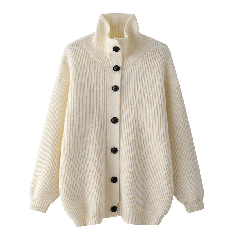 Jersey Single breasted Casual Sports Coat Solid Color Stand Collar Wweater Fleece Warm Cardigan