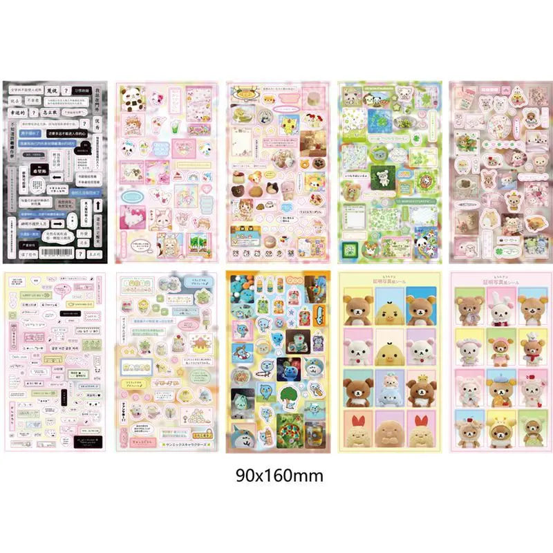 6pcs/10pcs Set Y2K Random Cute Glitter Laser Sticker