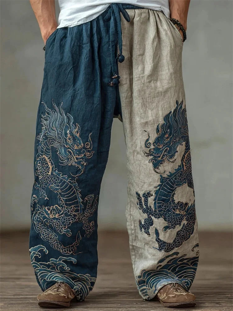 retro Viking Celtic art knot 3D printed casual pants drawstring straight leg pants beach pants