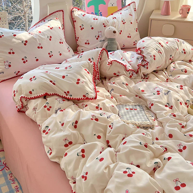 Lace Single Item Quilt Cover Skin-friendly Cotton Korean Version French Shell Quilt Cover Two People Use Bedding
