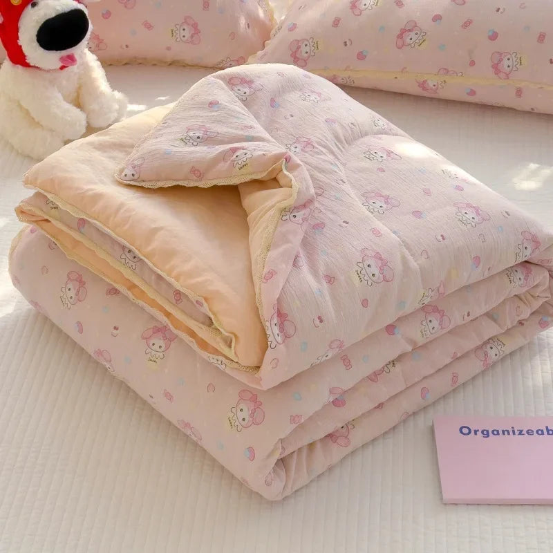Sweet Printed Air-Condition Blanket Soft Skin-Friendly quilted quilt Breathable Cooling Comforter Queen King Beds