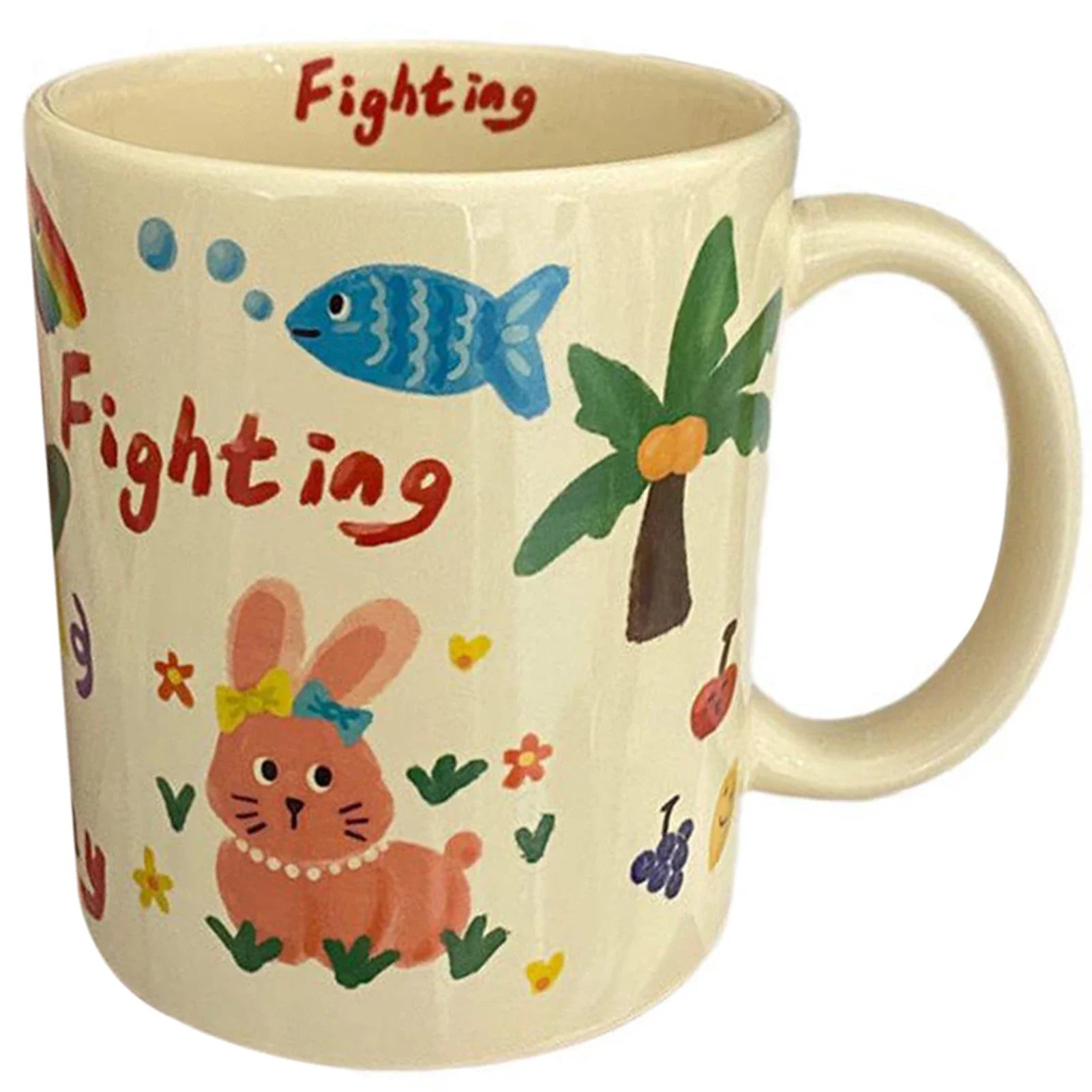 Ceramic Coffee Mug Funny Cute Cartoon Dog Mug with Handle Home Baking Dessert Breakfast Milk Mug Present