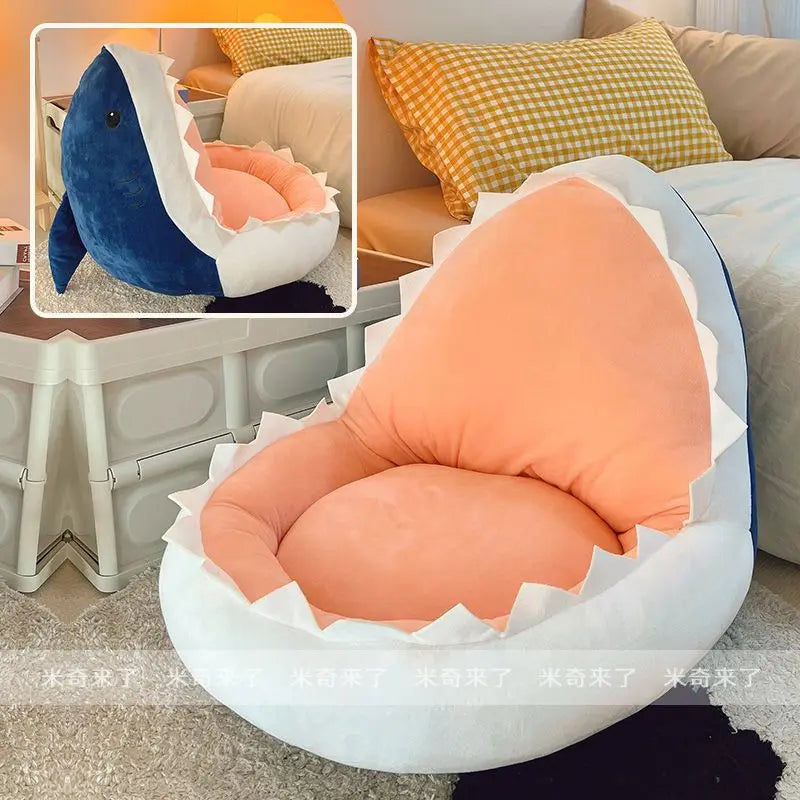 Shark Shaped Lazy Cushion on The Ground,Tatami Futon Bedroom Balcony Bay Window Floor Soft Cushion,Children's Reading Area Chair
