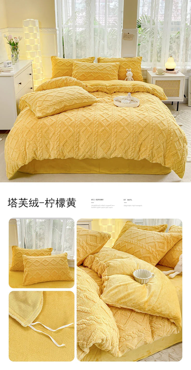 1Pcs tower hibiscus milk fleece quilt cover