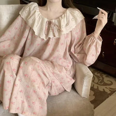 Sweet Print Pajamas Set Long Sleeve Top