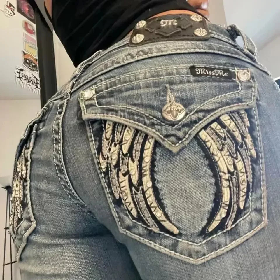 Gothic Sweetheart Jeans Y2K Clothes Hip Hop Love Letter Graphic Retro Baggy Jeans Smart Casual High Waist Wide Leg Trousers